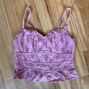 Hollister Dusty Pink Smocked Top